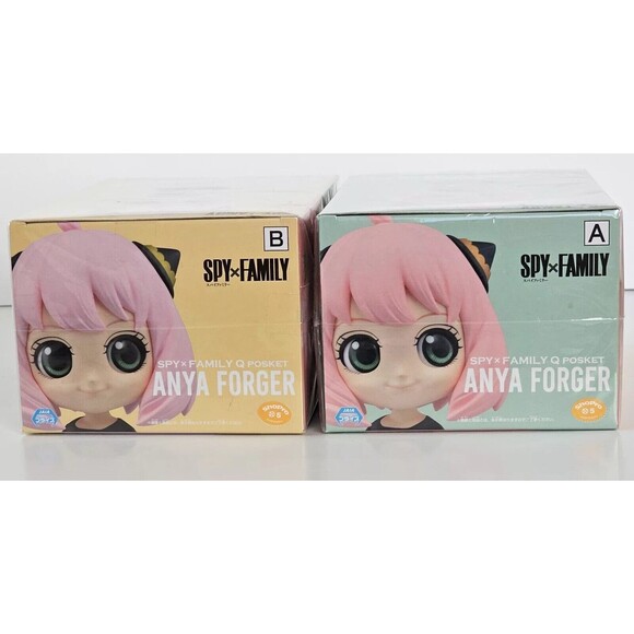 Anya Forger Spy x Family Figure Set of 2 Qposket Reg Variant A+B Crane Prize NWT - Picture 3 of 11